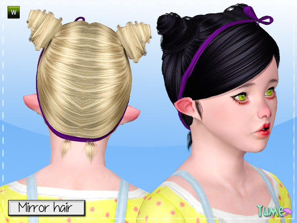 Yume Mirror hairstyle by Zauma for Sims 3