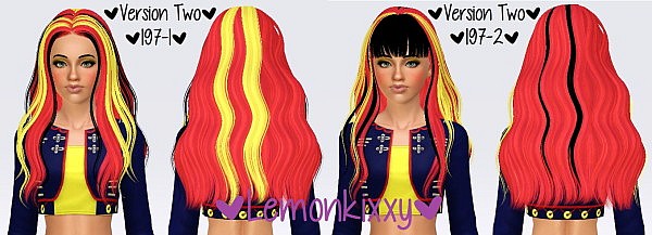 Skysims 197 hairstyle retextured by Lemonkixxy for Sims 3