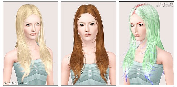 Skysims hairstyle 011 retextured by Lotus for Sims 3
