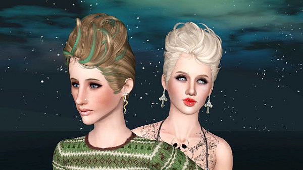 NewSea`s Ultra Lover hairstyle retextured by Marie Antoinette for Sims 3