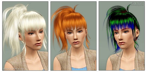 Peggy`s 760 and 761 hairstyles retextured by Lotus for Sims 3