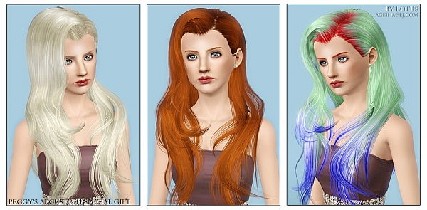 Peggys August 2011 Special Gift Hairstyle Retextured by Lotus for Sims 3