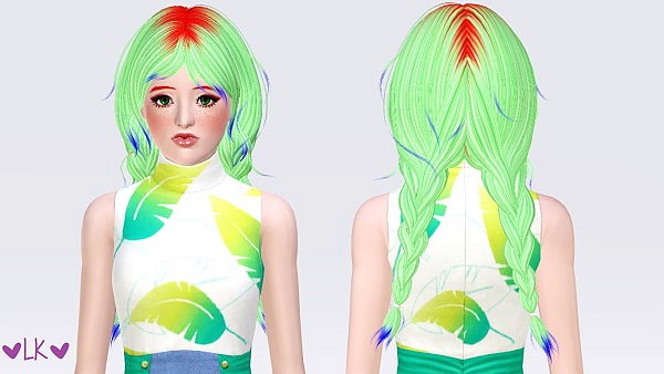 Newsea’s Old School hair retextured by Lemonkixxy for Sims 3