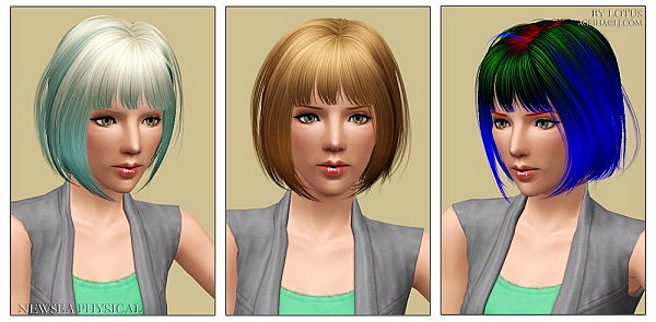 NewSea`s Physical hairstyle retextured by Lotus for Sims 3