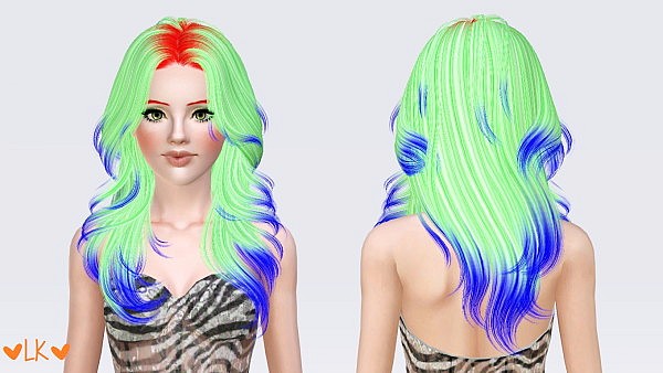 Newsea Melt Away hairstyle retextured by Lemonkixxy for Sims 3