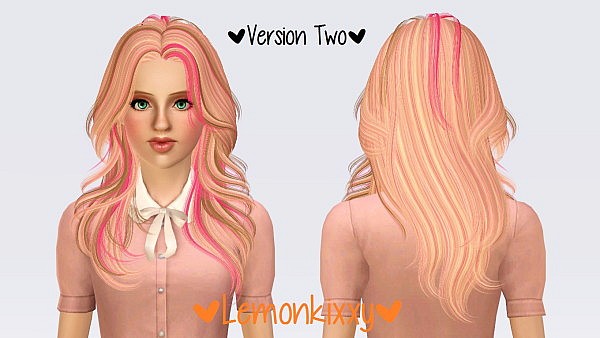 Newsea Melt Away hairstyle retextured by Lemonkixxy for Sims 3