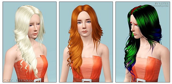 Cazy`s Reunion hairstyle retextured by Lotus for Sims 3