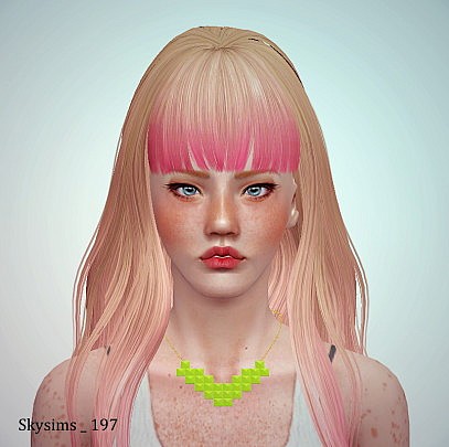 Skysims 200, 197, 202 and 201 hairstyle retextured by June - Sims 3 Hairs