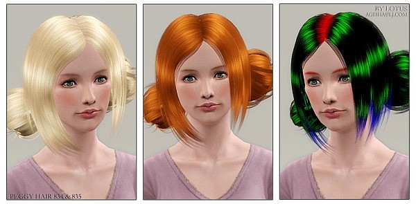 Peggy 384 385 hairstyles retextured by Lotus for Sims 3