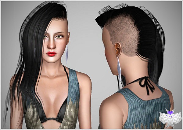 Half shaved hairstyle by David for Sims 3