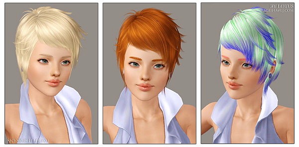Skysims 200hairstyle retextured by Lotus for Sims 3