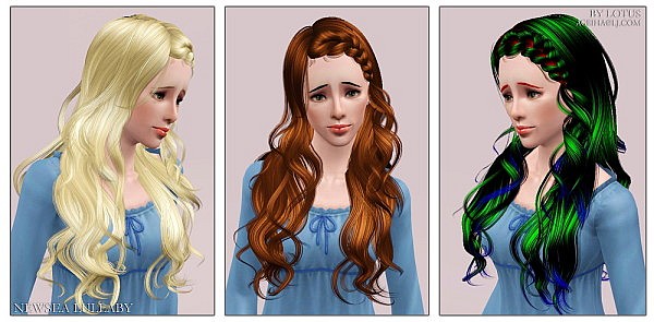 Newsea`s Lullaby hairstyle retextured by Lotus for Sims 3