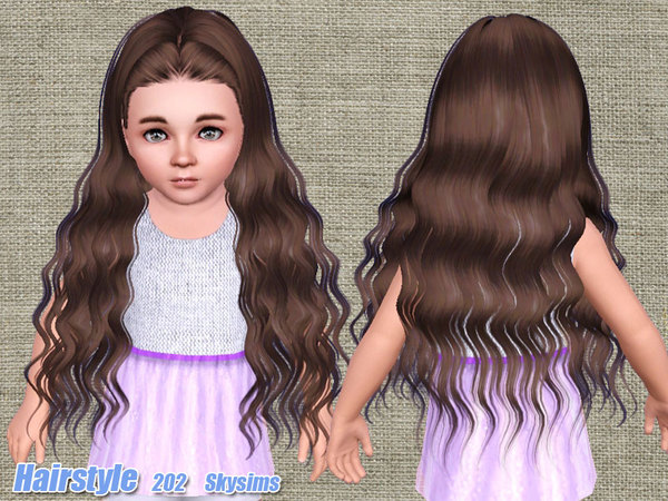 Long waves hairstyle 202 by Skysims for Sims 3