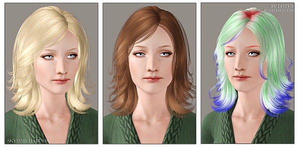 Skysims 18 hairstyle retextured by Lotus for Sims 3