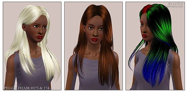 Peggy`s hairstyles retextures by Lotus for Sims 3