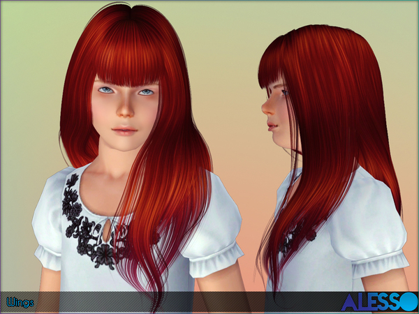 Wings hairstyle for child by Alesso for Sims 3
