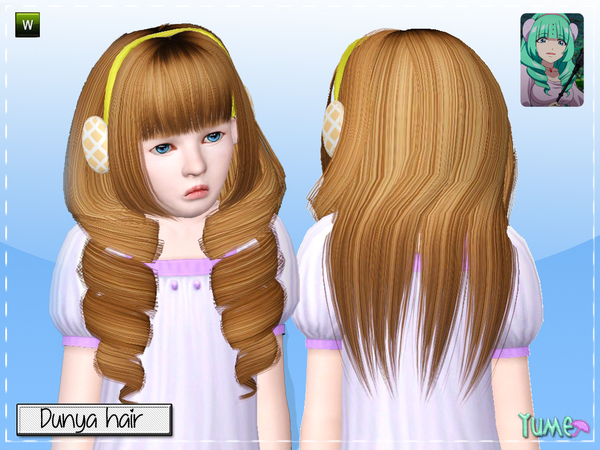 Yume Dunya hairstyle by Zauma for Sims 3