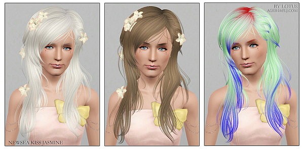 NewSea`s KissJasmine hairstyle retextured by Lotus for Sims 3
