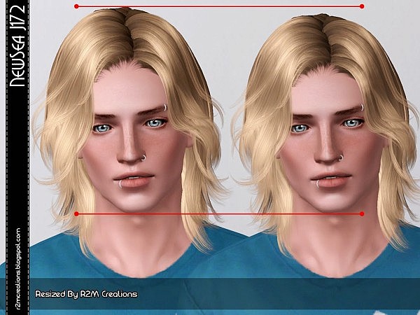 NewSea J172 hairstyle for Male retextured by R2M Creations for Sims 3