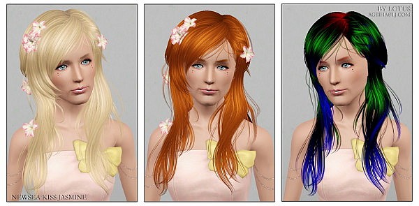 NewSea`s KissJasmine hairstyle retextured by Lotus for Sims 3