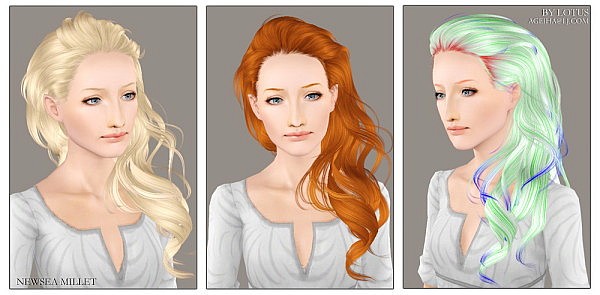 Newsea`s hairstyle Millet retextured by Lotus for Sims 3