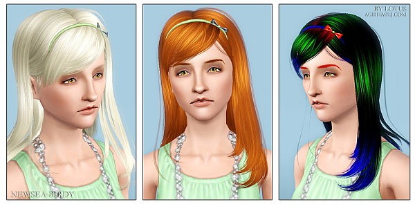 NewSea`s Birdy hairstyle retextured and edited by Lotus for Sims 3
