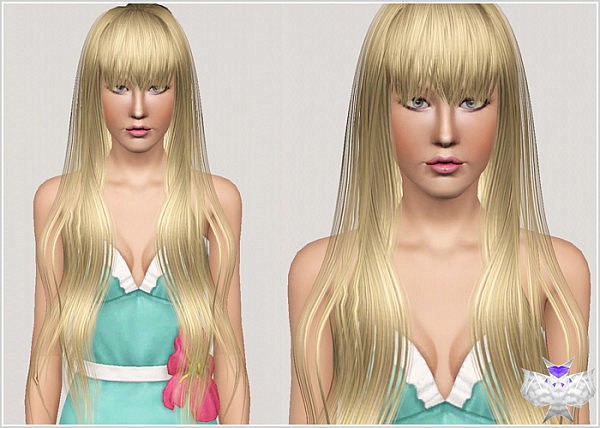 Straight with bangs hairstyle 003 by David  for Sims 3
