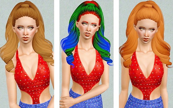 Skysims 200 hairstyle retextured by Beaverhausen for Sims 3