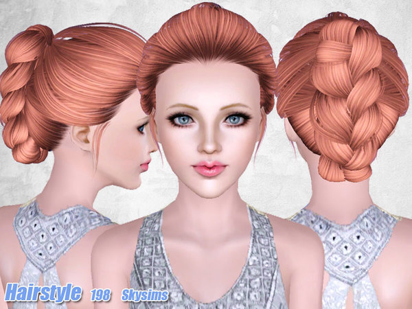 Braided tail hairstyle 198 by Skysims  for Sims 3
