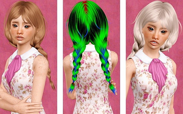 Newsea’s Old School hairstyle retextured by Beaverhausen for Sims 3