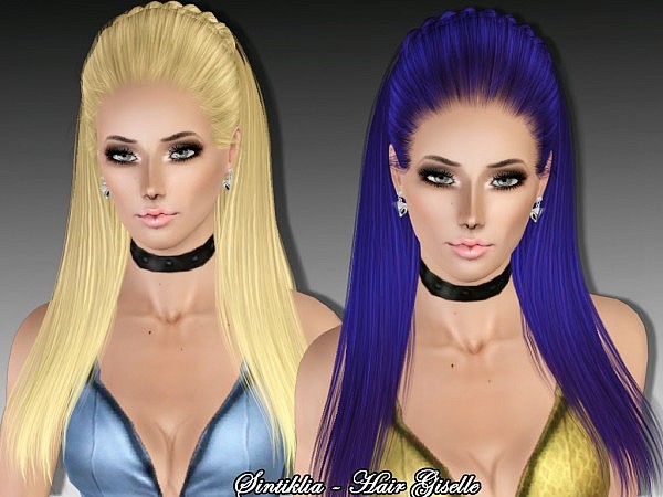 Giselle half braided hairstyle by Sintiklia  for Sims 3