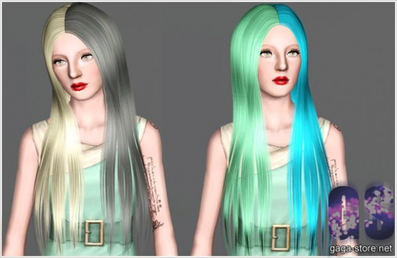 Half Colors Hairstyle by David Sims for Sims 3
