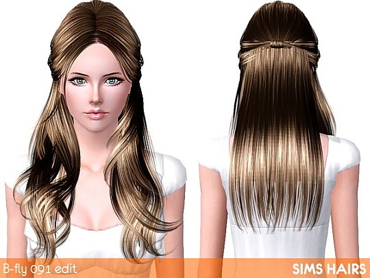 Butterfly’s hairstyle AF 091 light retextured by Sims Hairs