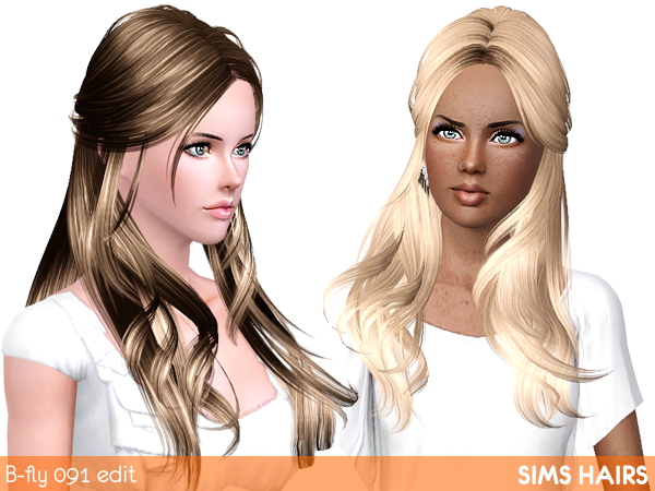 Butterfly’s hairstyle AF 091 light retextured by Sims Hairs for Sims 3