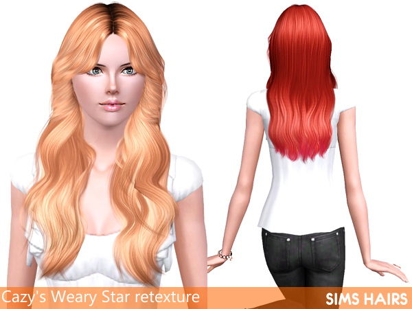 Gentle highlighted retexture Cazys Weary hairstyle by Sims Hairs for Sims 3