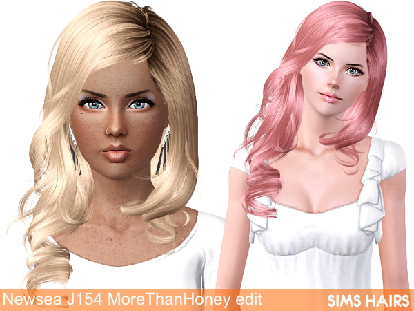 Newsea’s J154 More Than Honey hairstyle retextured by Sims Hairs for Sims 3