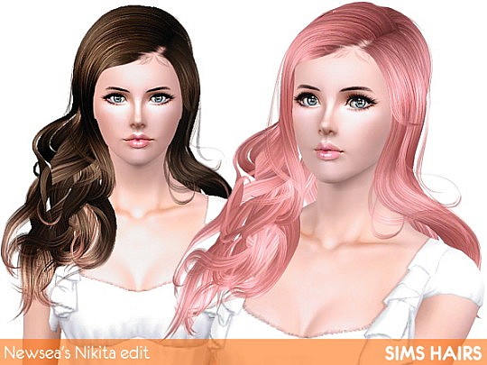 Newsea’s YU166 Nikita AF hairstyle retextured by Sims Hairs
