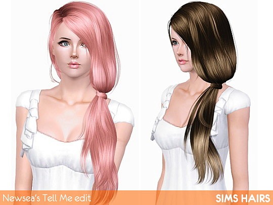 Newsea’s J152 Tell Me hairstyle edited by Sims Hairs