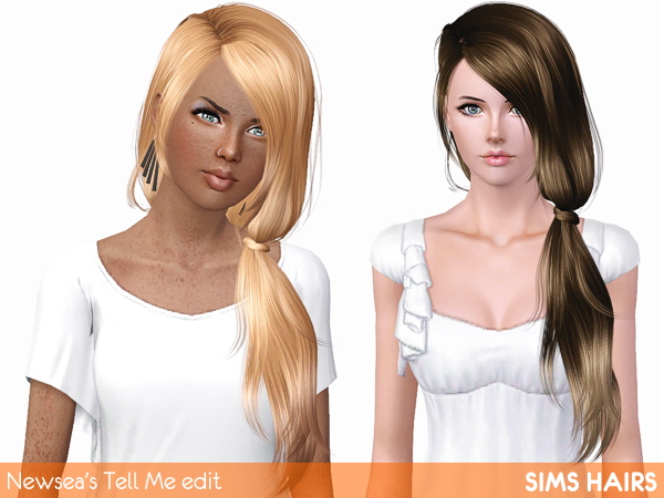 Newsea’s J152 Tell Me hairstyle edited by Sims Hairs for Sims 3