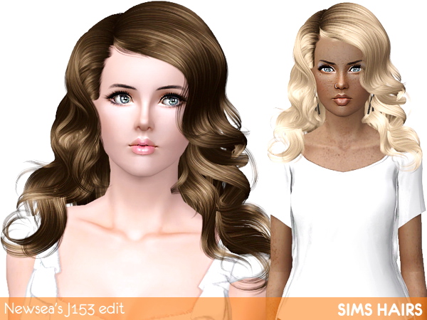 Newsea’s J153 Born To Die AF hairstyle retextured by Sims Hairs for Sims 3