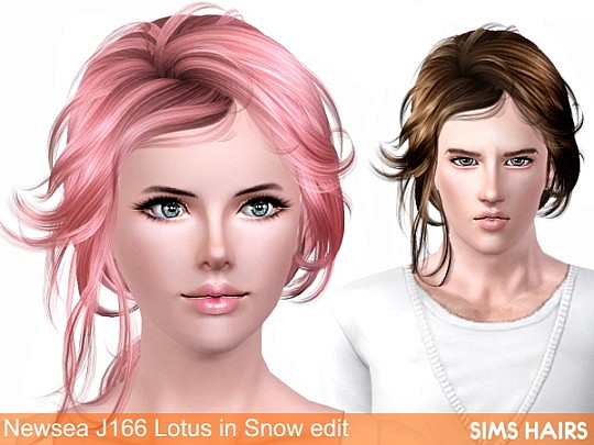 Newsea’s J166 Lotus in Snow edit and male enable by Sims Hairs