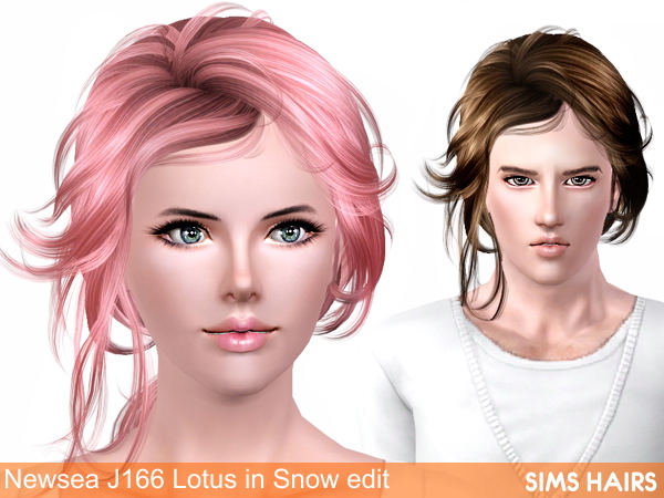 Newsea’s J166 Lotus in Snow edit and male enable by Sims Hairs for Sims 3