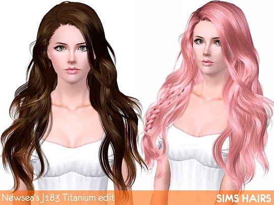 Newsea’s J183 Titanium hairstyle retextured by Sims Hairs