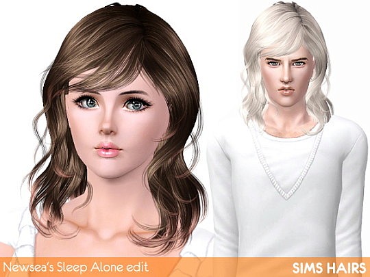 Newsea’s J187 Sleep Alone edited and male enabled by Sims Hairs