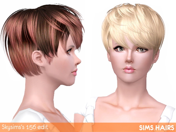 Skysims S 156 Short Hairstyle Highlight Edit By Sims Hairs