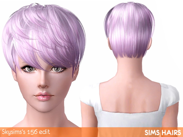Skysims’s 156 short hairstyle highlight edit by Sims Hairs for Sims 3