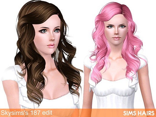 Skysims’s AF 187 hairstyle light retexture by Sims Hairs