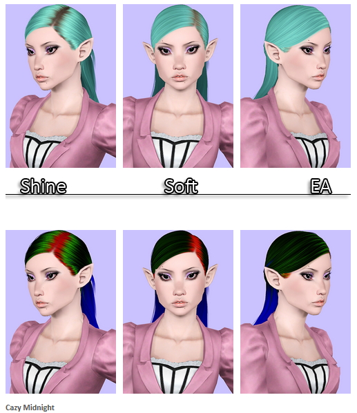 Cazy`s Midnight Wish hairstyle retextured by Plumb Bombs for Sims 3