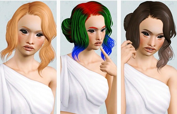 Skysims 205 hairstyle retextured by Beaverhausen for Sims 3