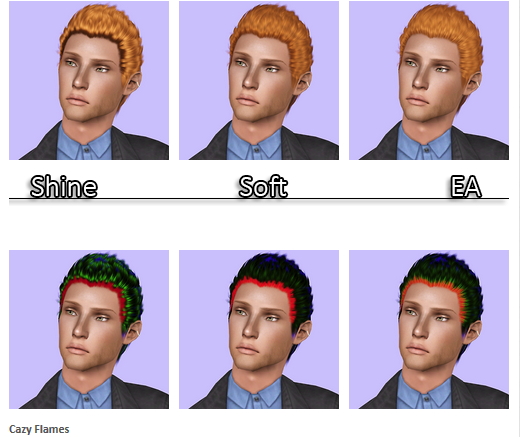 Cazy`s Flames hairstyle retextured by Plumb Bombs for Sims 3